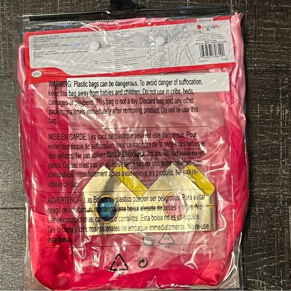 Kids' Super Mario Princess Peach Halloween Costume Dress with Headpiece 4-6X - Picture 4 of 4